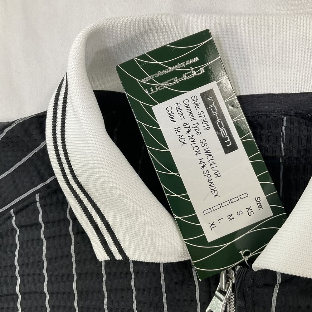 Inphorm Women Black/White Stripe Tennis Golf Pickle Ball Textured Sz S Sport 552 - Picture 10 of 12